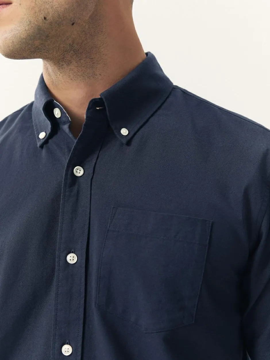 Next Navy Blue Short Sleeve Oxford Shirt Hot