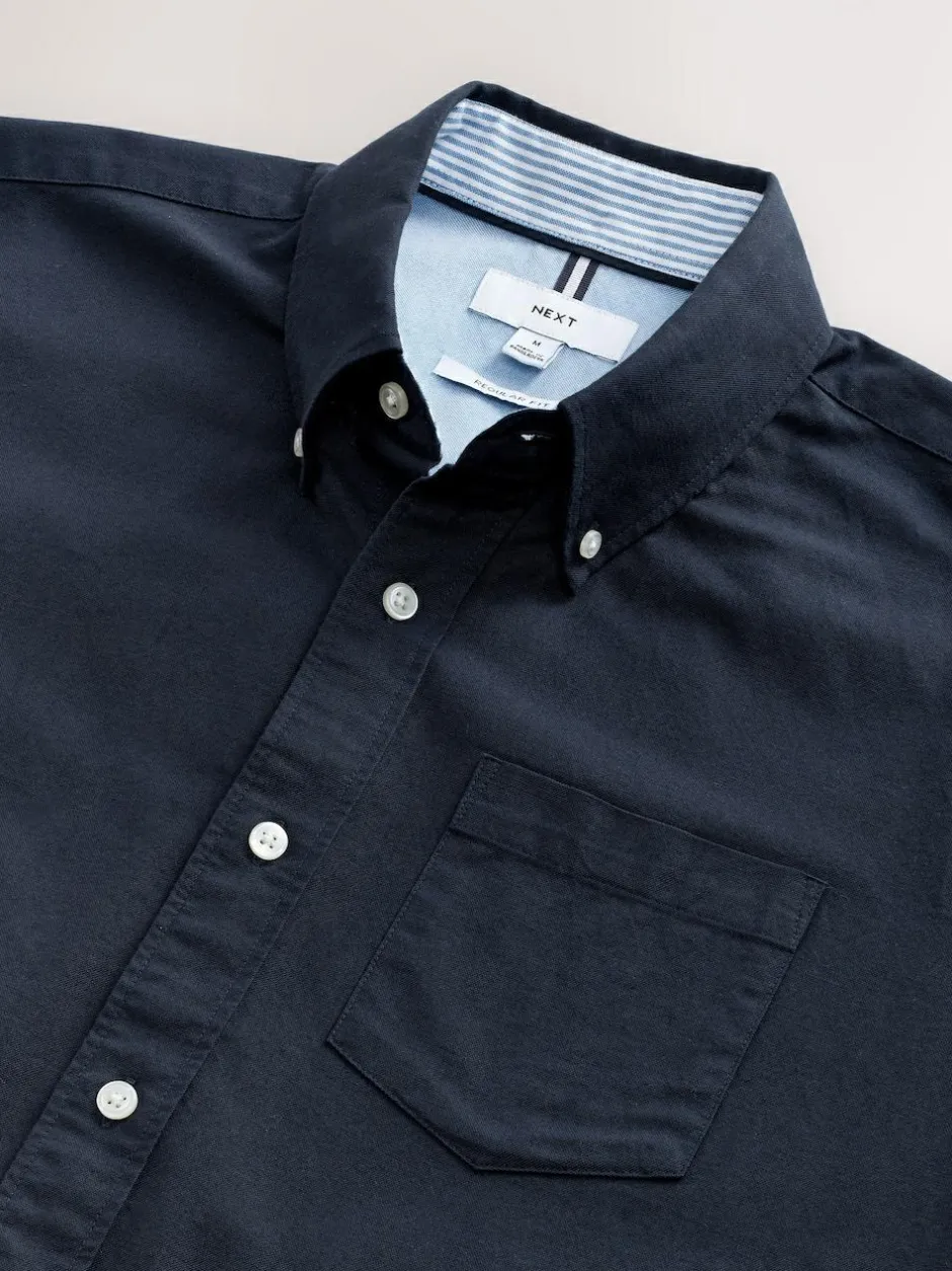 Next Navy Blue Short Sleeve Oxford Shirt Hot