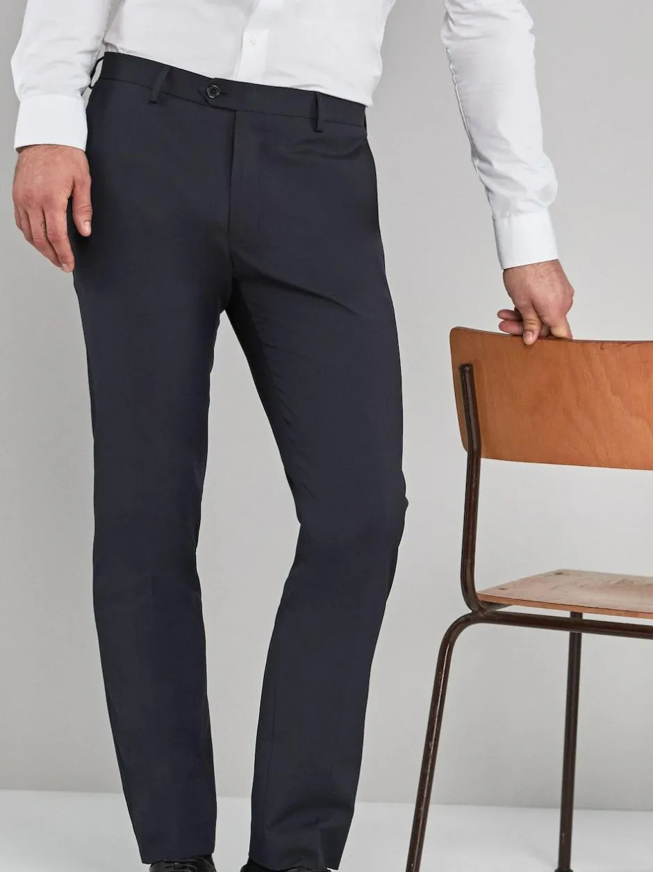 Next Skinny Fit Stretch Smart Trousers Navy Blue New