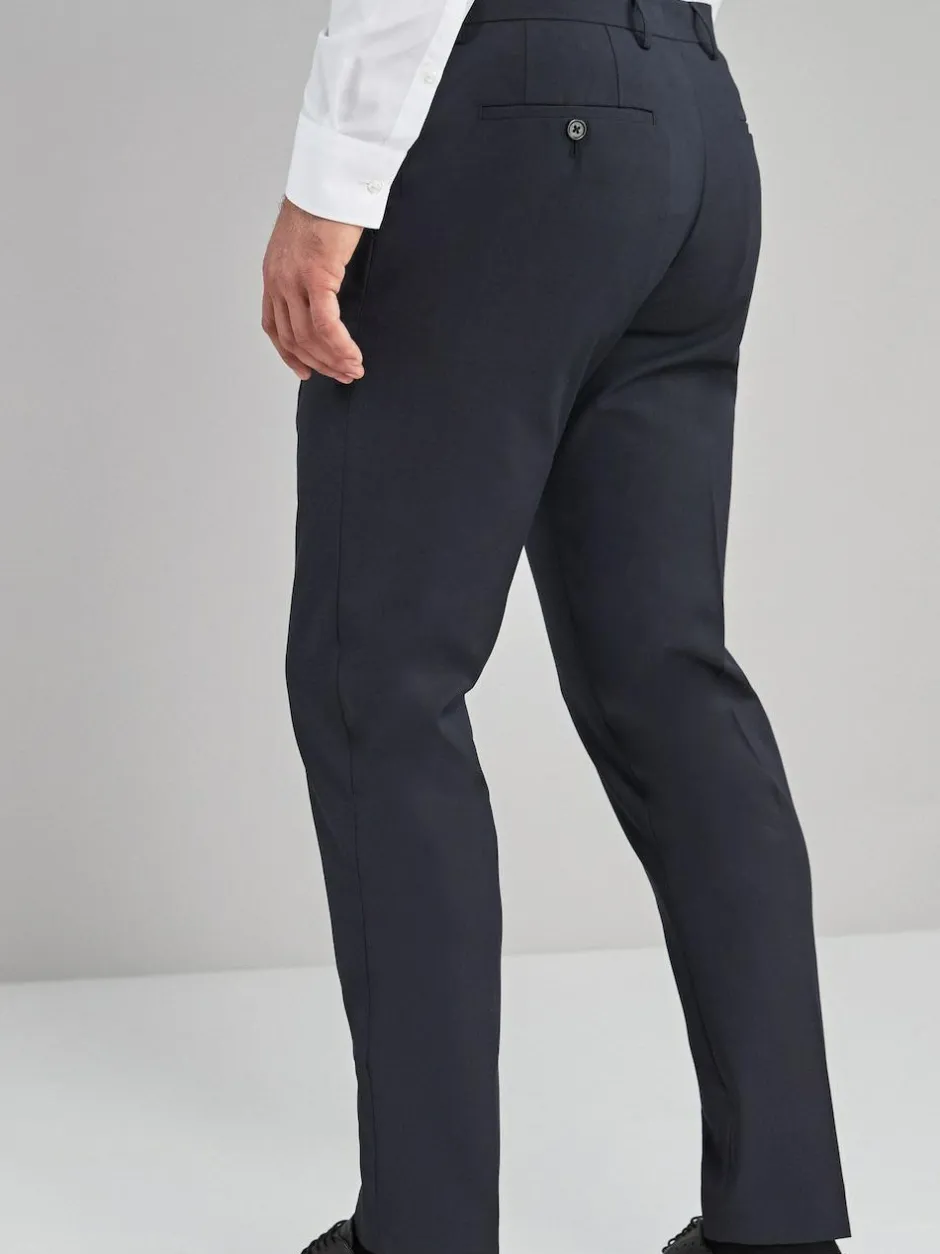 Next Skinny Fit Stretch Smart Trousers Navy Blue New