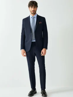 Next Skinny Fit Textured Suit Jacket Navy Blue Outlet
