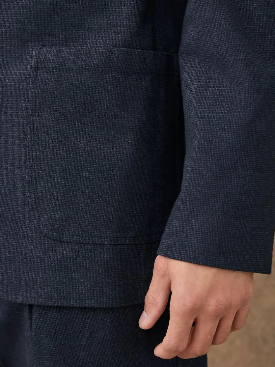 Next Navy Blue Slim Fit Cotton Blend Texture Suit Jacket Online