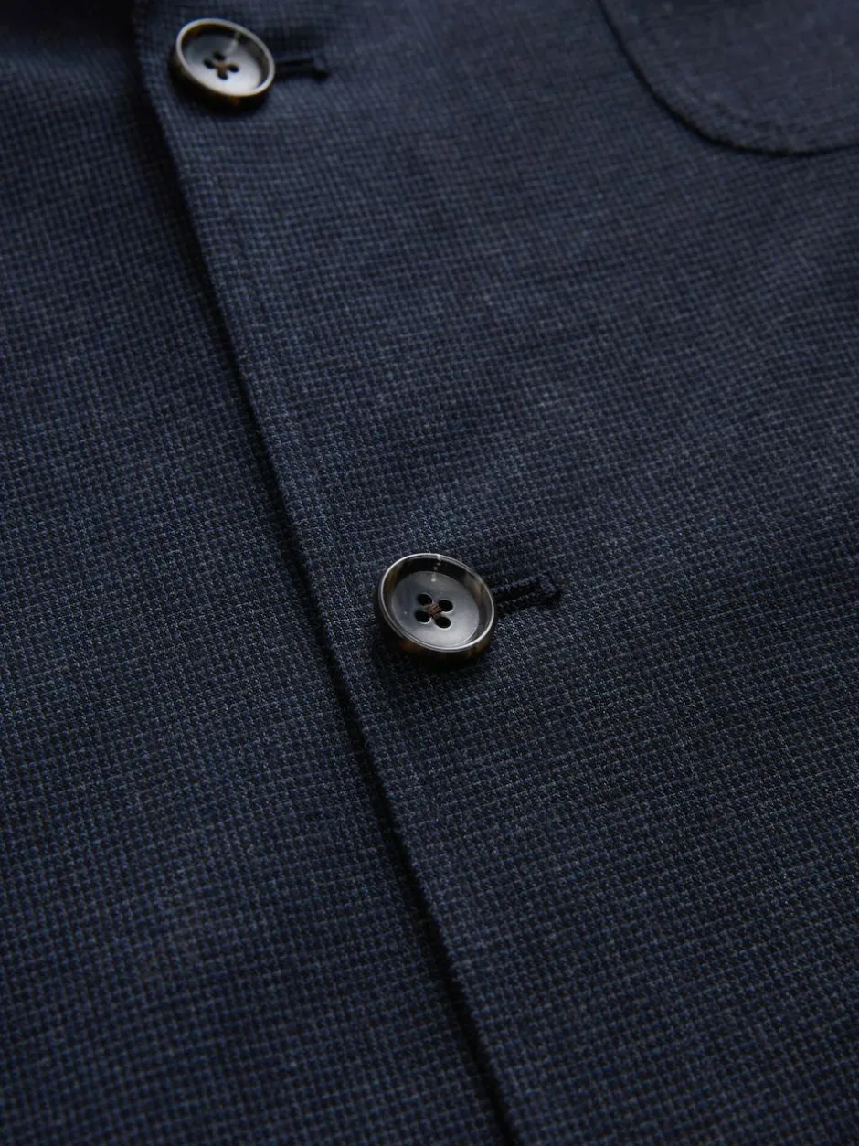 Next Navy Blue Slim Fit Cotton Blend Texture Suit Jacket Online
