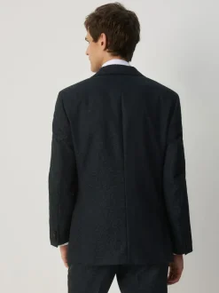 Next Navy Blue Slim Fit Jacquard Pattern Tuxedo Suit Jacket Hot