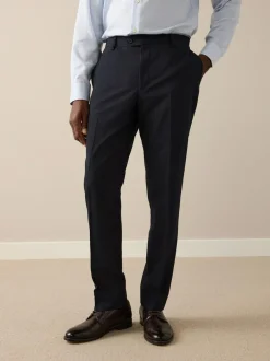 Next Slim Fit Slim Fit Signature Nova Fides 100% Italian Wool Suit Trousers Navy Blue