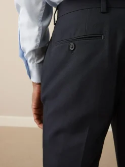 Next Slim Fit Slim Fit Signature Nova Fides 100% Italian Wool Suit Trousers Navy Blue