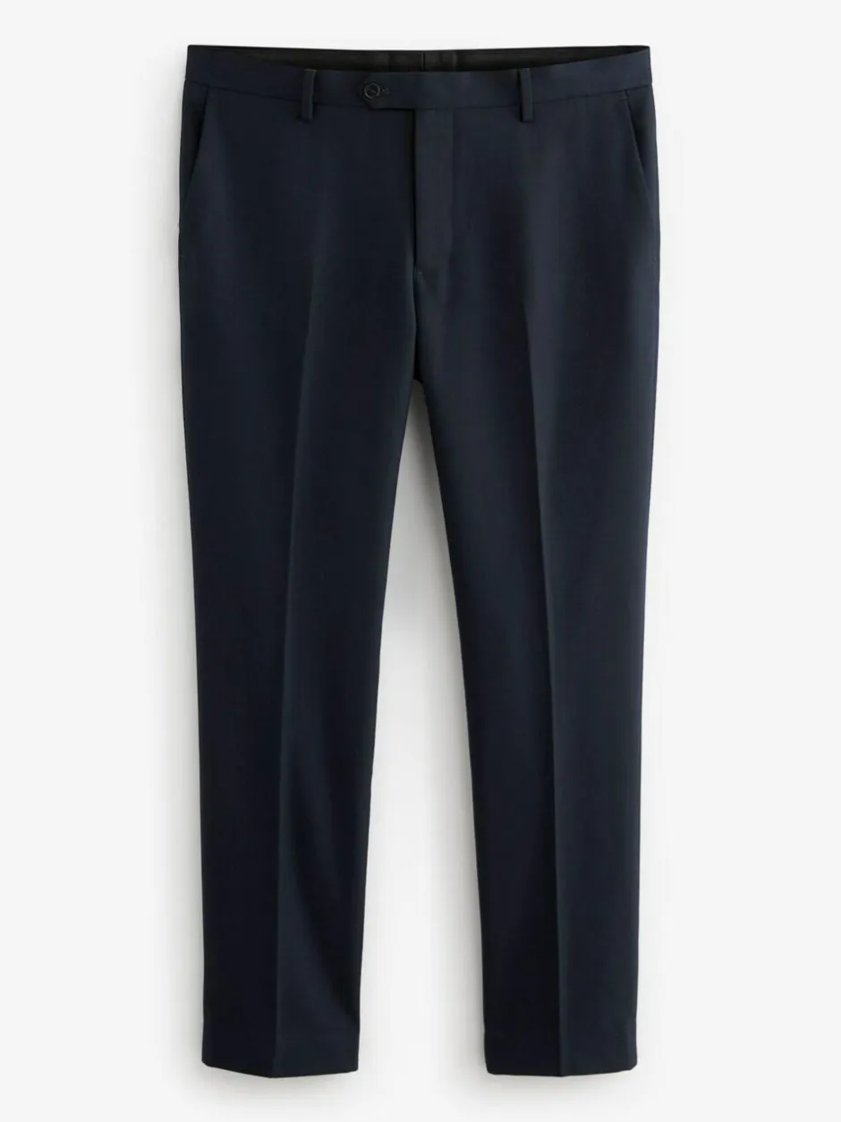Next Navy Blue Slim Fit Textured Suit Trousers New