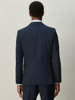 Next Slim Ft Check Suit Jacket Navy Blue Best