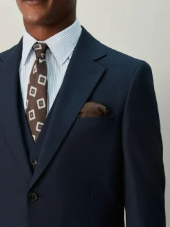 Next Slim Ft Check Suit Jacket Navy Blue Best