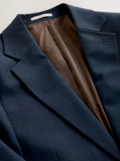 Next Slim Ft Check Suit Jacket Navy Blue Best