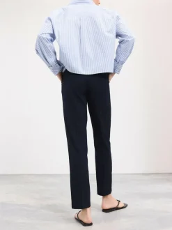 Next Slim Tailored Trousers With Wool Navy Blue Sale