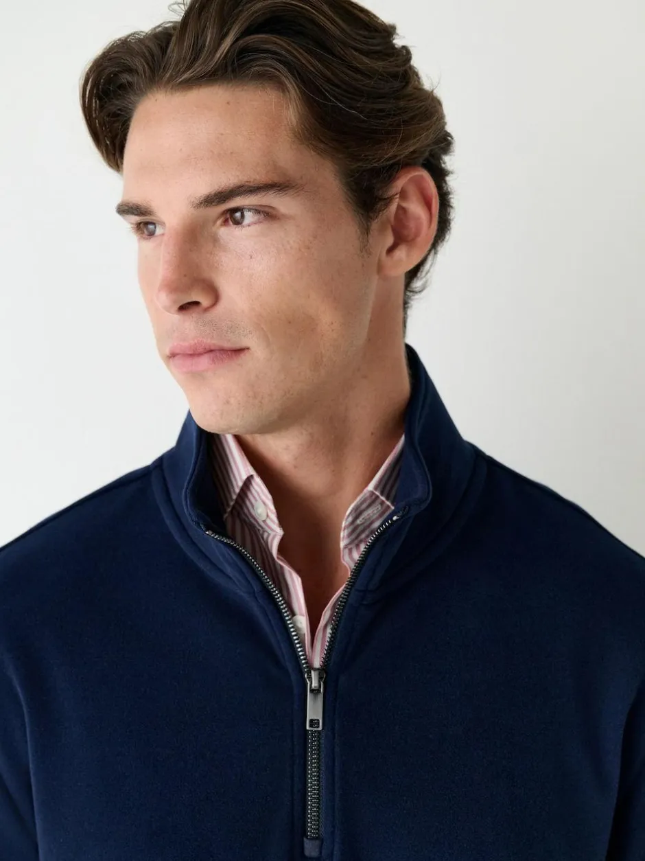 Next Soft Touch Quarter Zip Neck Fleece Navy Blue Outlet