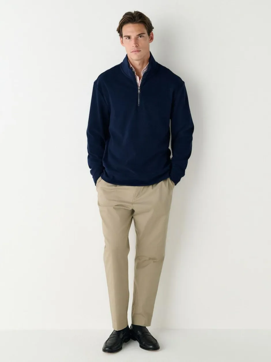 Next Soft Touch Quarter Zip Neck Fleece Navy Blue Outlet