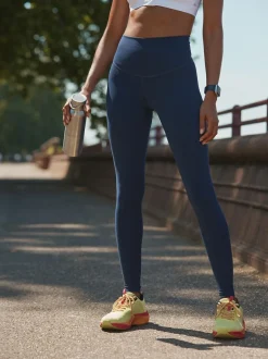 Next Sports Dry Tech Tummy Control High Waist Full Length Legging Navy Blue Discount
