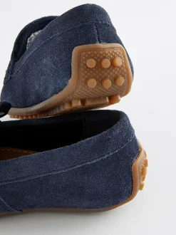 Next Standard Fit (F) Suede Slip-Ons Loafer Shoes Navy Blue Best