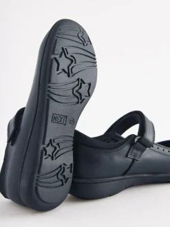 Next Standard Fit (F) School Leather Brogue Detail Mary Jane Shoes Navy Blue Best