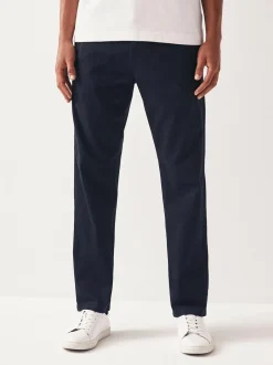 Next Navy Blue Straight Fit Stretch Chinos Trousers Discount