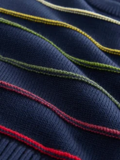 Next Navy Blue Stripe Knitted Jumper (3mths-7yrs) Best
