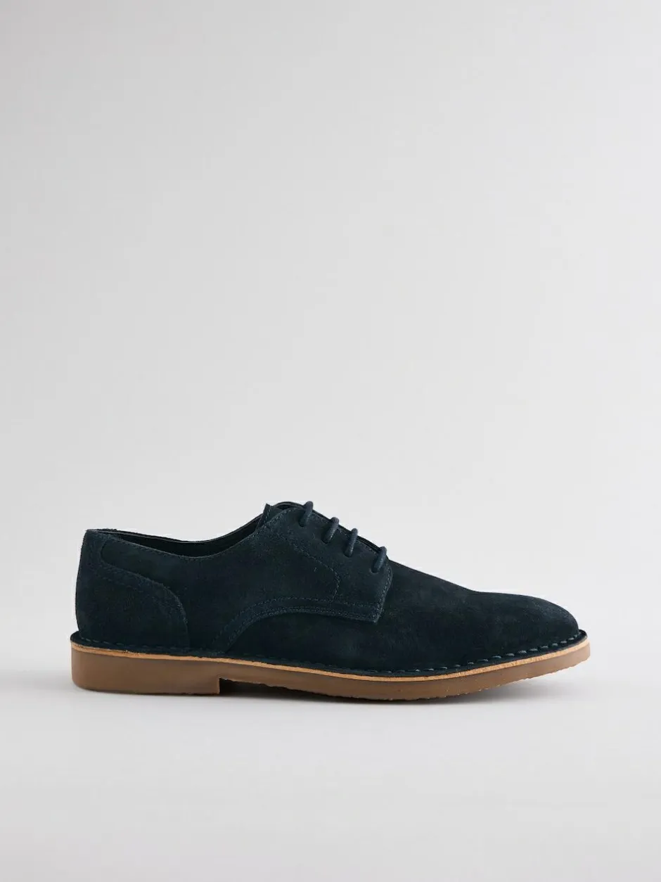 Next Suede Desert Shoes Navy Blue Discount