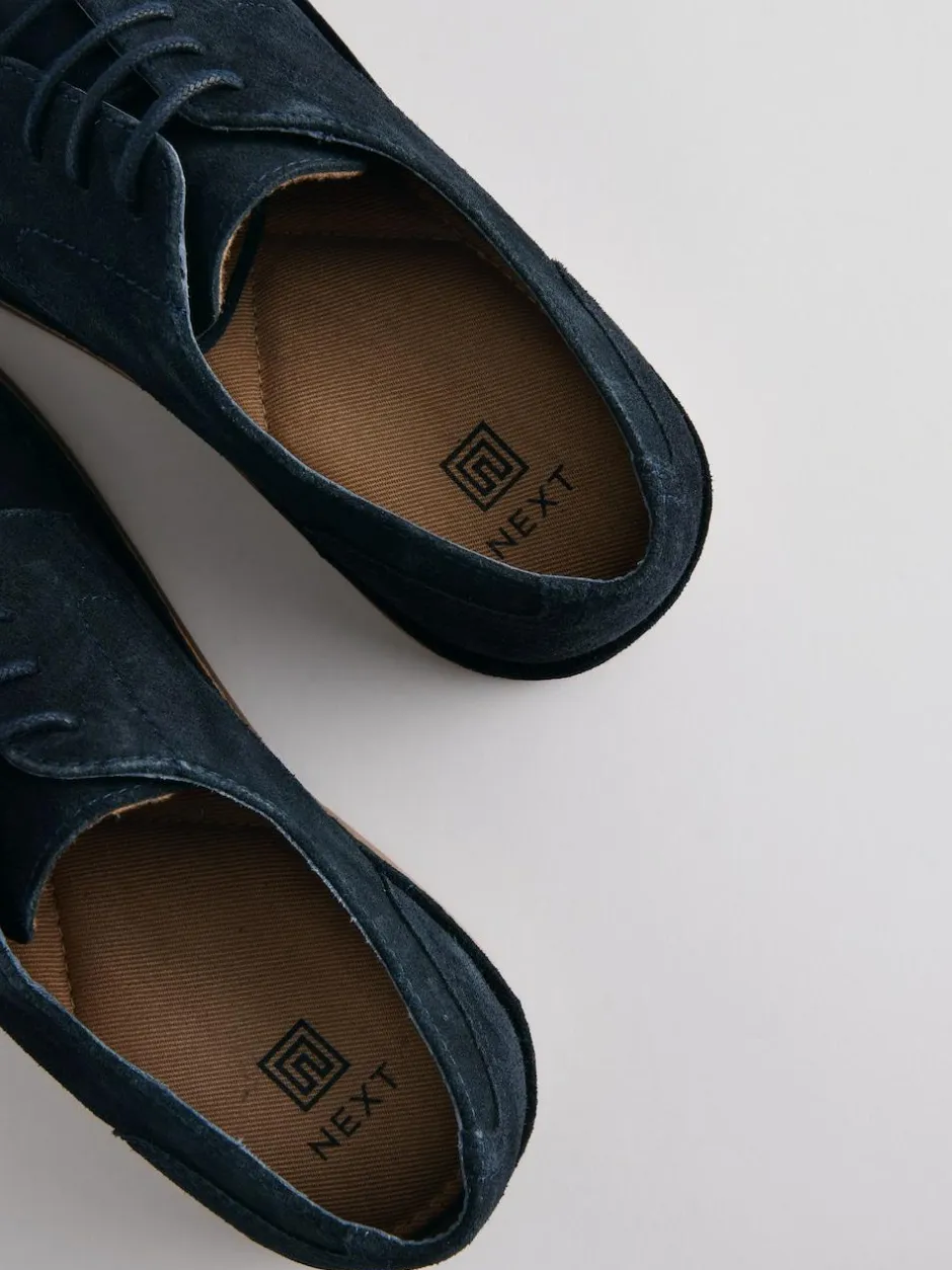 Next Suede Desert Shoes Navy Blue Discount