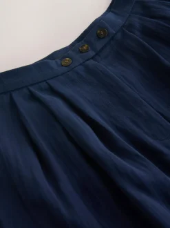 Next Superwide Pleated Trousers Navy Blue Best