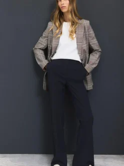 Next Tailored Bootcut Trousers With Wool Navy Blue Discount
