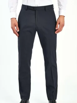 Next Tailored Fit Stretch Smart Trousers Navy Blue Sale