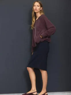 Next Tailored Pencil Skirt With Wool Navy Blue Sale