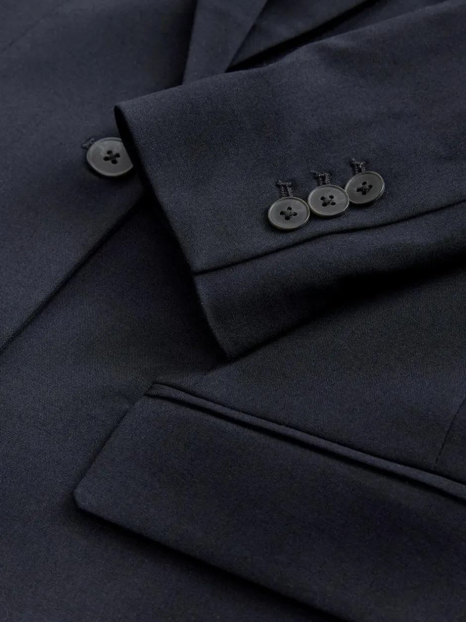 Next Tailored Single Breasted Blazer With Wool Navy Blue Discount