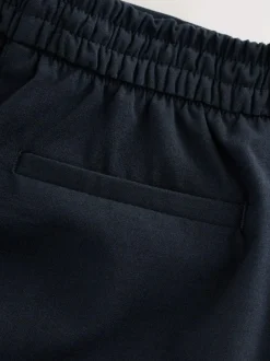 Next Tailored Wide Leg Trousers With Wool Navy Blue Clearance