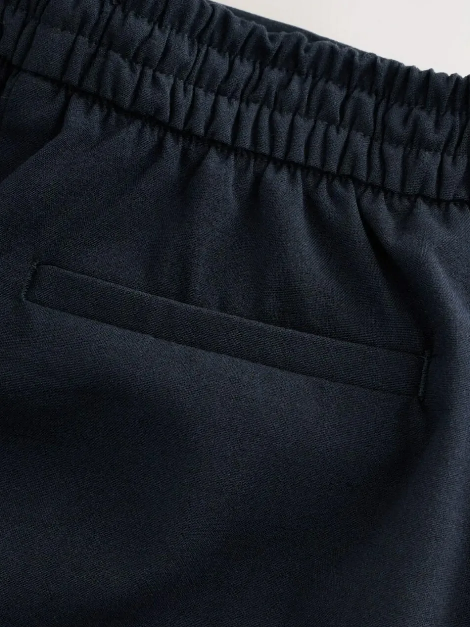 Next Tailored Wide Leg Trousers With Wool Navy Blue Clearance