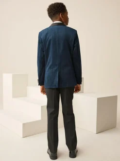 Next Textured Velvet Blazer (3-16yrs) Navy Blue Sale