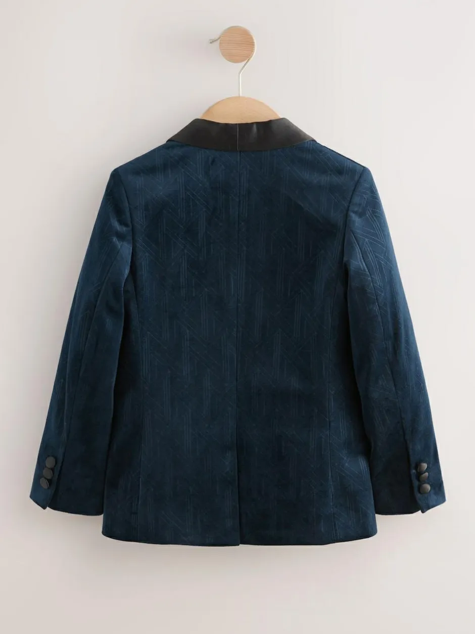 Next Textured Velvet Blazer (3-16yrs) Navy Blue Sale