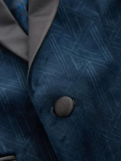 Next Textured Velvet Blazer (3-16yrs) Navy Blue Sale
