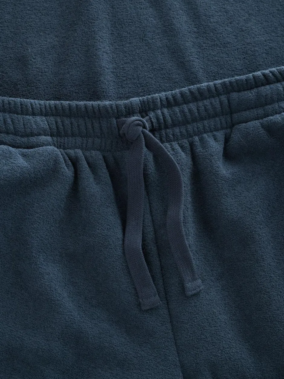 Next Navy Blue Towelling Long Sleeve Trophy Neck Pyjamas Set New