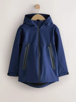 Next Navy Blue Waterproof Fleece Lined Hooded Jacket (3-16yrs) New