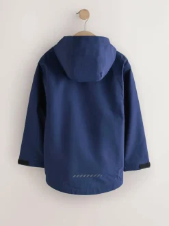 Next Navy Blue Waterproof Fleece Lined Hooded Jacket (3-16yrs) New