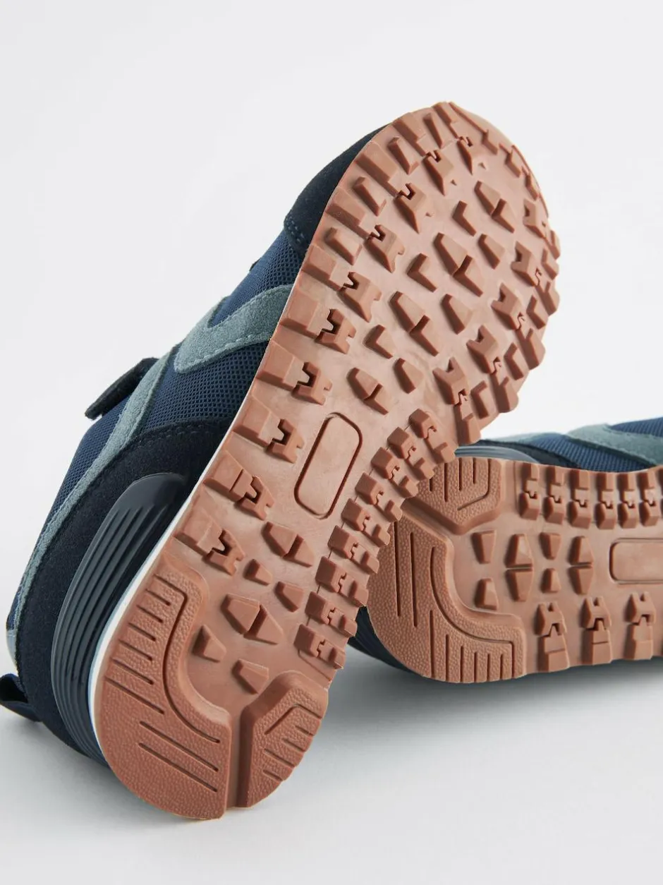 Next Wide Fit (G) One Strap Elastic Lace Trainers Navy Blue Hot