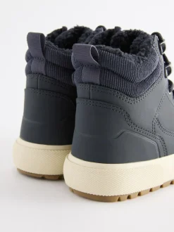 Next Wide Fit (G) Warm Lined High Top Boots Navy Blue