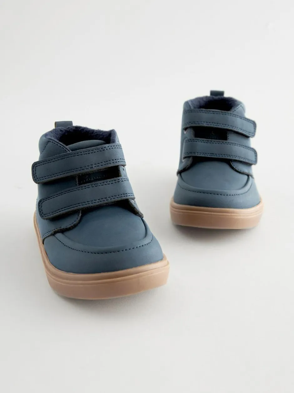 Next Wide Fit (G) Warm Lined Touch Fastening Boots Navy Blue Best