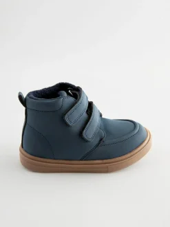 Next Wide Fit (G) Warm Lined Touch Fastening Boots Navy Blue Best