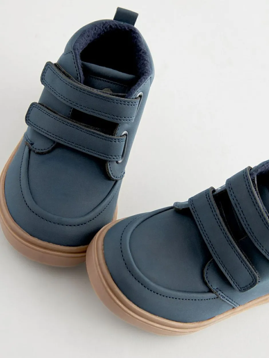 Next Wide Fit (G) Warm Lined Touch Fastening Boots Navy Blue Best