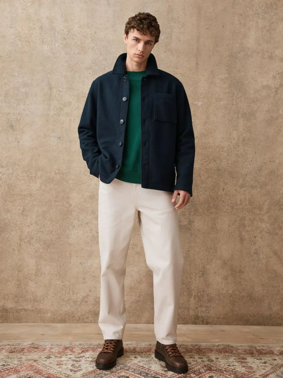 Next Wool Look Fleece Shacket Navy Blue Best