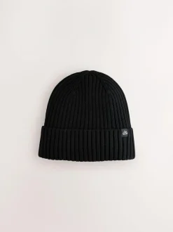 Next Knitted Beanie Hats 3 Pack (1-16yrs) Navy Blue/Black Clearance