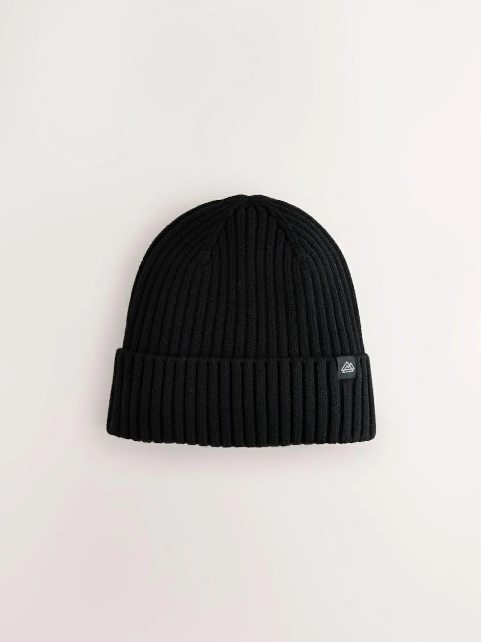 Next Knitted Beanie Hats 3 Pack (1-16yrs) Navy Blue/Black Clearance