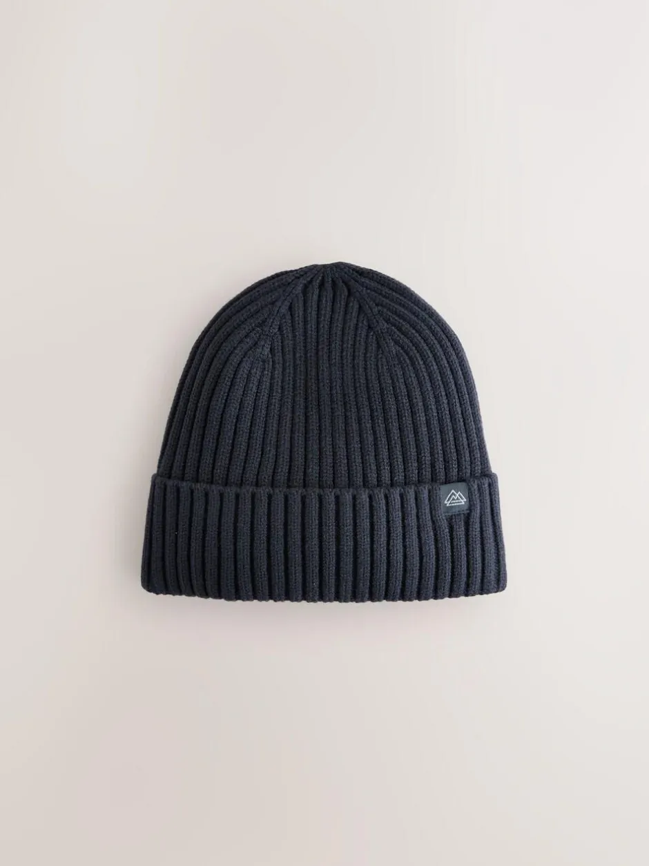 Next Knitted Beanie Hats 3 Pack (1-16yrs) Navy Blue/Black Clearance