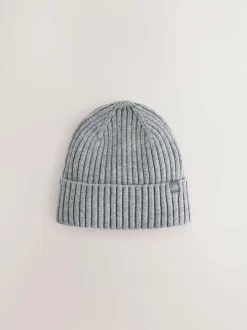 Next Knitted Beanie Hats 3 Pack (1-16yrs) Navy Blue/Black Clearance