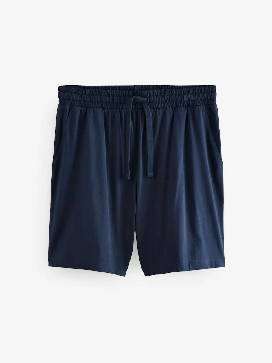 Next Navy Blue/Grey Jersey Short Pyjamas Set 2 Pack Clearance