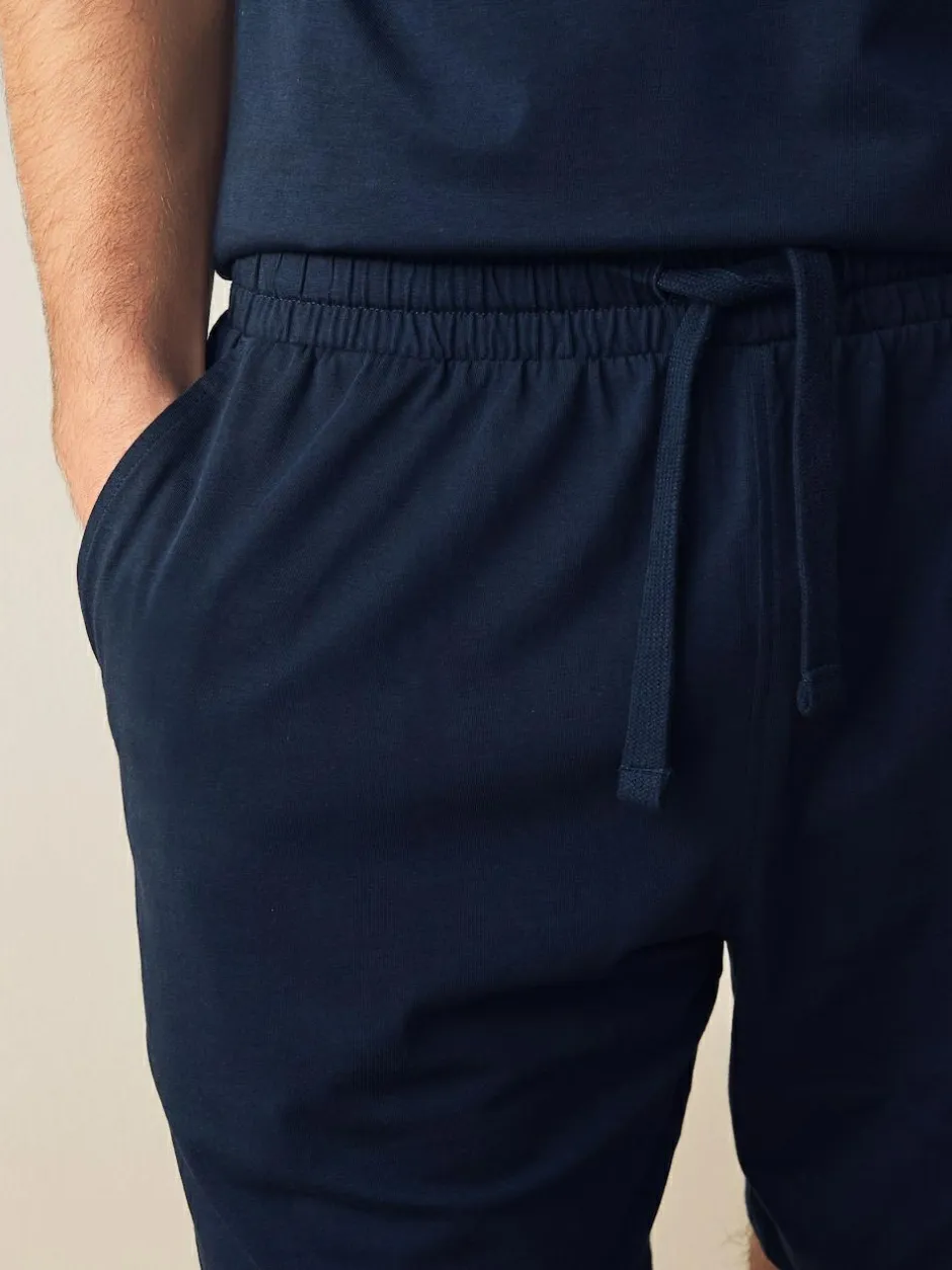 Next Navy Blue/Grey Jersey Short Pyjamas Set 2 Pack Clearance