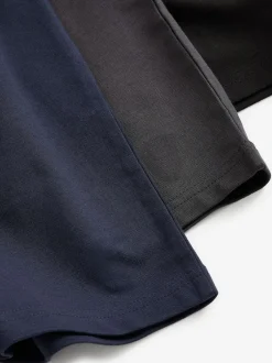 Next Loopback Soft Touch Shorts 3 Pack Navy Blue/Grey/Black Outlet
